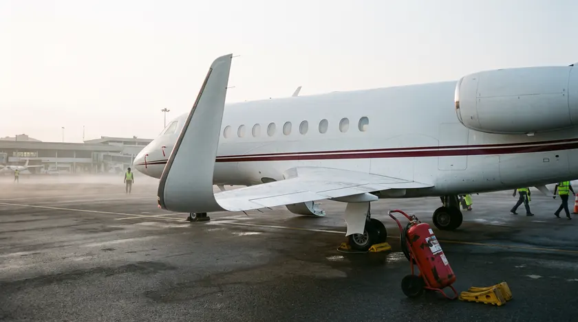 Private jet Angola: Dassault Falcon 2000LXS on the ramp at Luanda